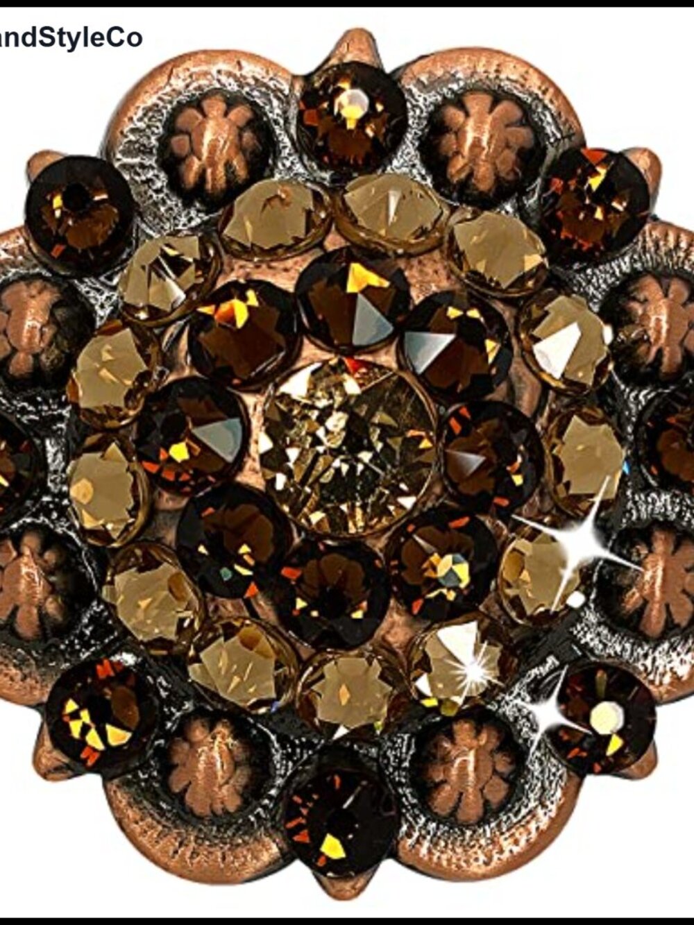Rhinestone Crystal Berry Concho Zinc Leathercraft Hardware 1.25"
